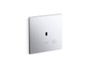 KOHLER K-90UB00G40 Mach Flex Metal Faceplate for Concealed Touchless Urinal Flushometer, 0.5 GPF, Polished Chrome - 3/4 view 