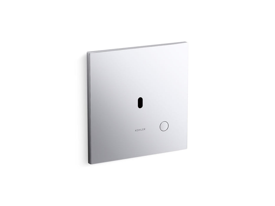 KOHLER K-90UB00G40 Mach Flex Metal Faceplate for Concealed Touchless Urinal Flushometer, 0.5 GPF, Polished Chrome - 3/4 view 