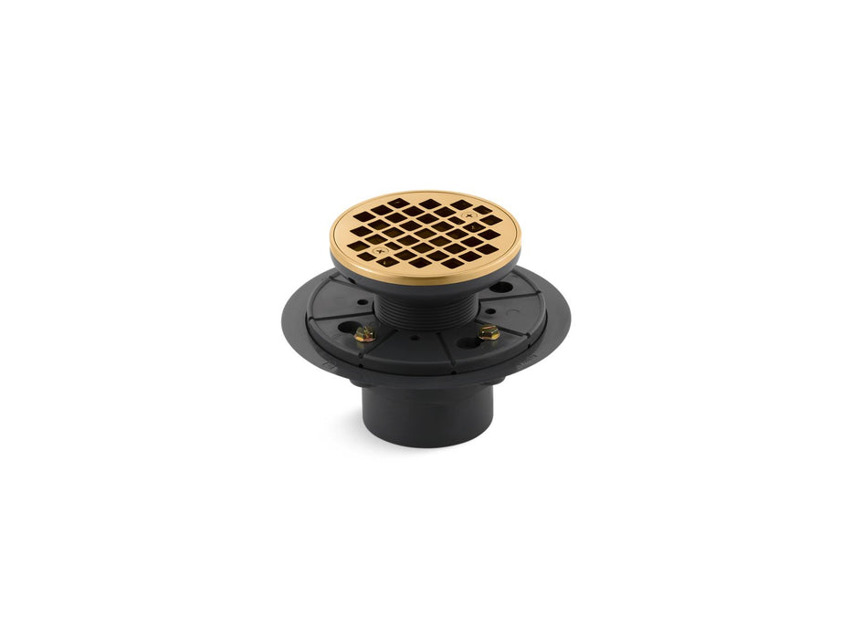 KOHLER K-9135 Clearflo Round design tile-in shower drain, vibrant brushed moderne brass