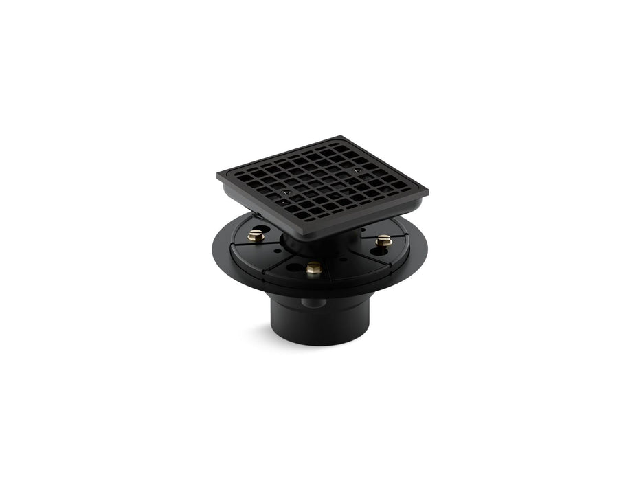 KOHLER K-9136 Clearflo Square design tile-in shower drain, matte black