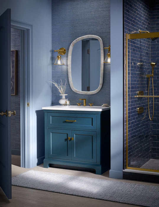 KOHLER K-9136 Clearflo Square design tile-in shower drain, vibrant brushed moderne brass - view 2