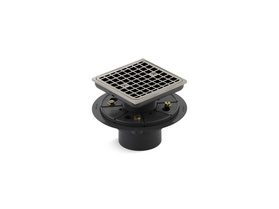 KOHLER K-9136 Clearflo Square design tile-in shower drain, vibrant brushed nickel