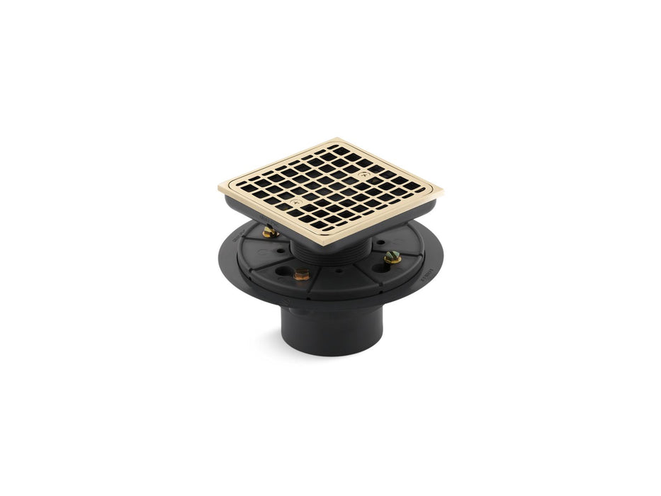 KOHLER K-9136 Clearflo Square design tile-in shower drain, vibrant french gold