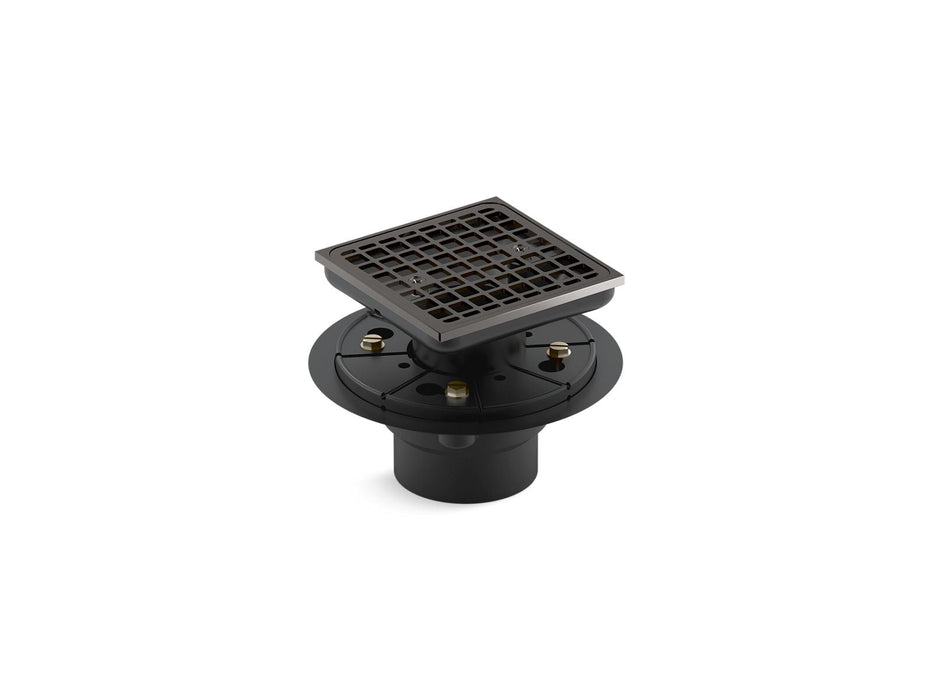 KOHLER K-9136 Clearflo Square design tile-in shower drain, vibrant titanium