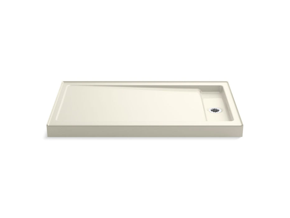 KOHLER K-9178 Bellwether 60" x 34" alcove shower base, right drain, biscuit
