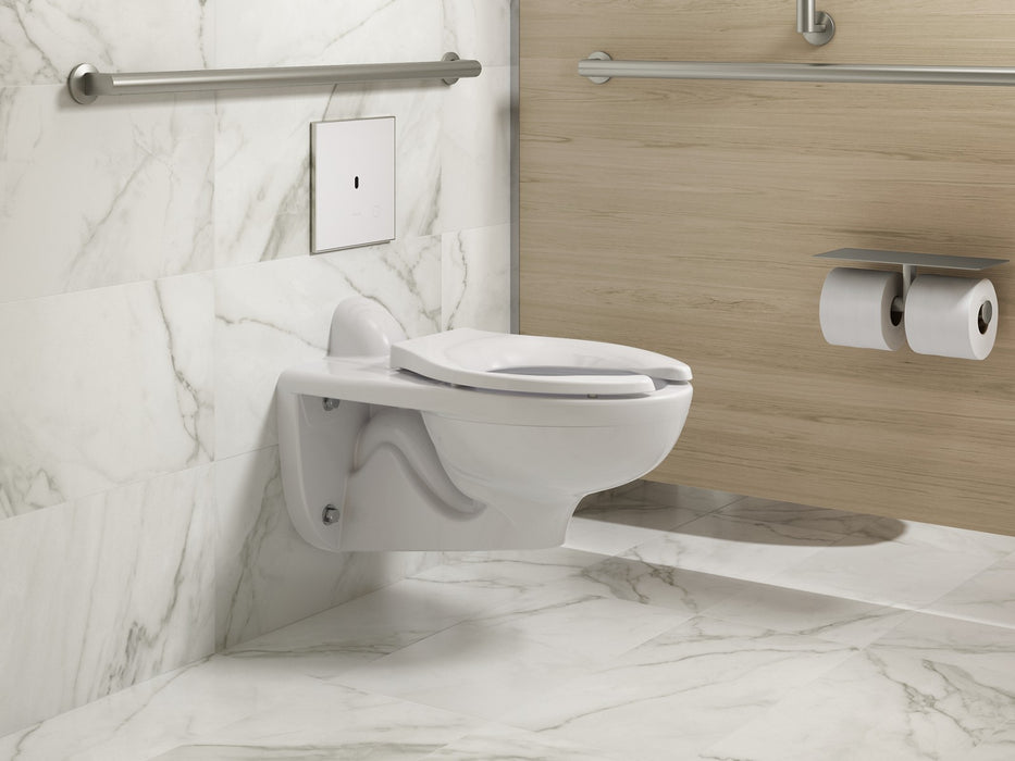 KOHLER K-91TB10L50-0WH Mach Flex Glass faceplate for concealed touchless toilet flushometer, 1.1 gpf, vibrant brushed...