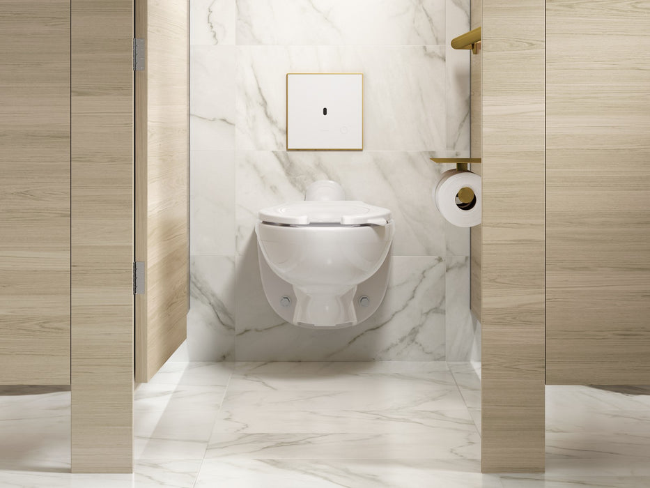 KOHLER K-91TB10N50-0WH Mach Flex Glass faceplate for concealed touchless toilet flushometer, 1.28 gpf, vibrant brushed...
