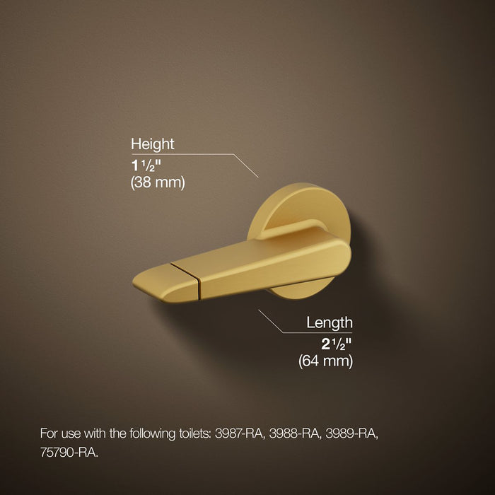 KOHLER K-9236 Dual-flush trip lever, right hand, vibrant brushed moderne brass - view 5
