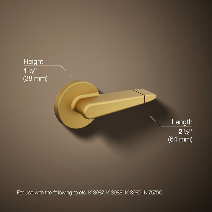 KOHLER K-9237 Dual-flush trip lever, left hand, vibrant brushed moderne brass - view 5