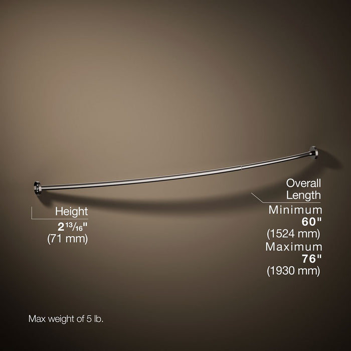 KOHLER K-9351 Expanse Curved shower rod, vibrant titanium - view 4