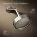 KOHLER K-939-G Purist Single-function showerhead, 1.75 gpm, vibrant brushed nickel - view 5