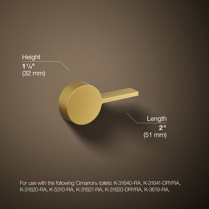 KOHLER K-9466-R Cimarron Right-hand trip lever, vibrant brushed moderne brass - view 5