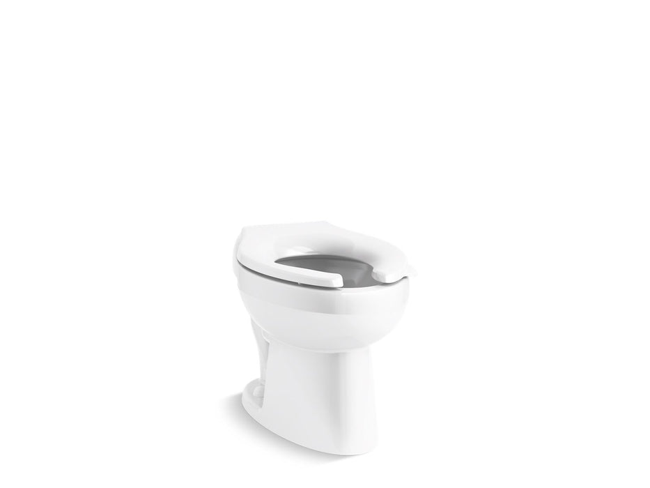 KOHLER K-96054-SS Wellcomme Rear spud antimicrobial flushometer bowl, white