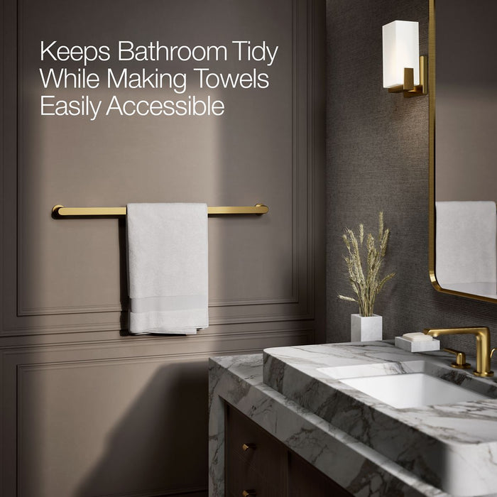 KOHLER K-97027 Avid 30" towel bar, vibrant brushed moderne brass - view 2