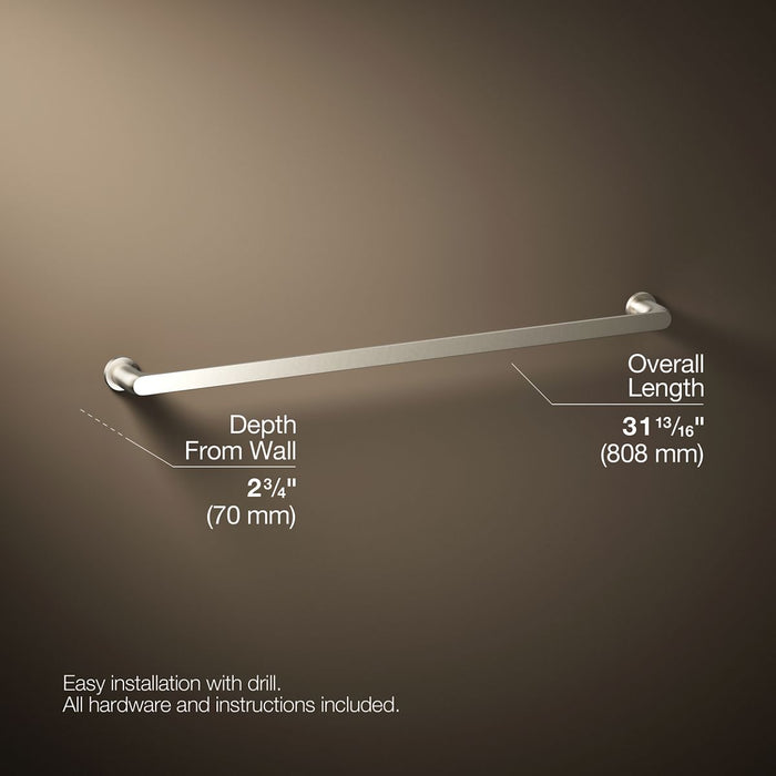 KOHLER K-97027 Avid 30" towel bar, vibrant brushed nickel - view 5