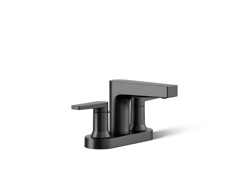 KOHLER K-97031-4 Taut Centerset bathroom sink faucet, 1.2 gpm, matte black