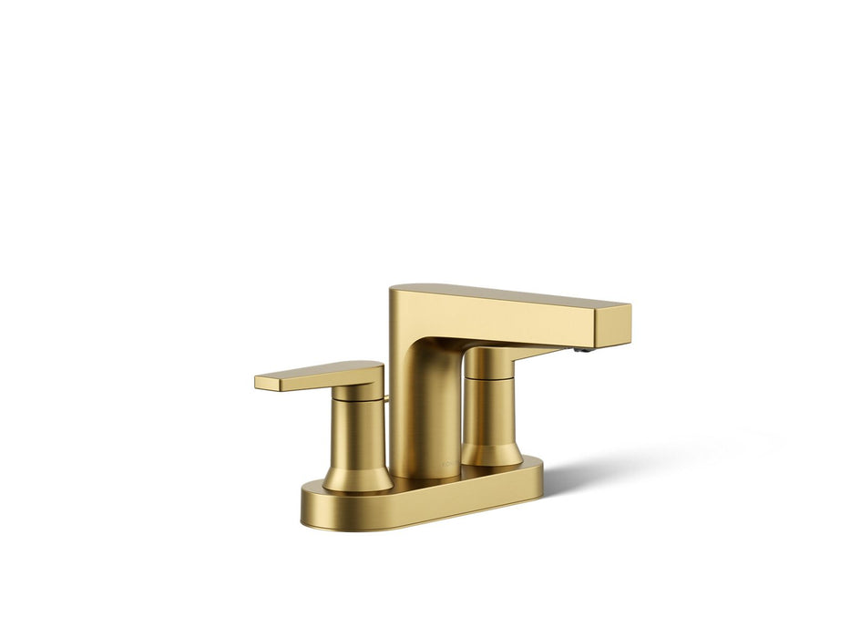 KOHLER K-97031-4 Taut Centerset bathroom sink faucet, 1.2 gpm, vibrant brushed moderne brass