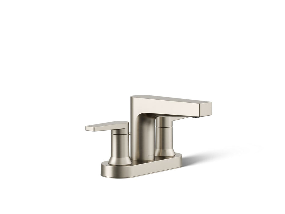 KOHLER K-97031-4 Taut Centerset bathroom sink faucet, 1.2 gpm, vibrant brushed nickel