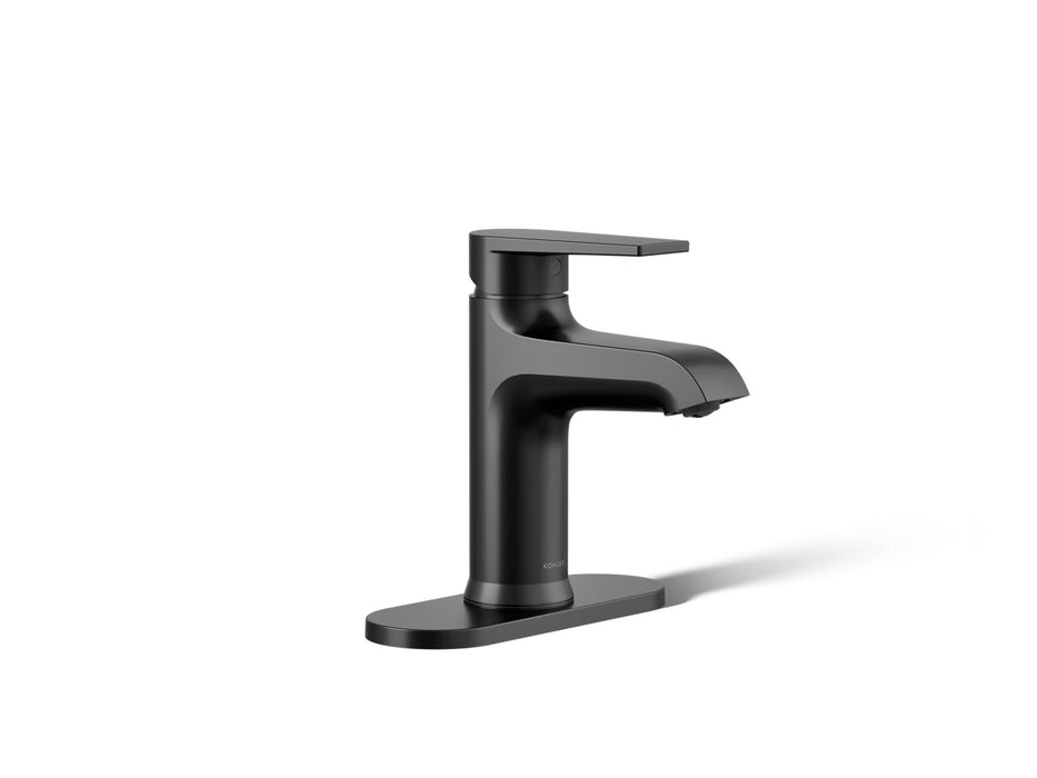 KOHLER K-97061-4 Hint Single-handle bathroom sink faucet, 1.2 gpm, matte black