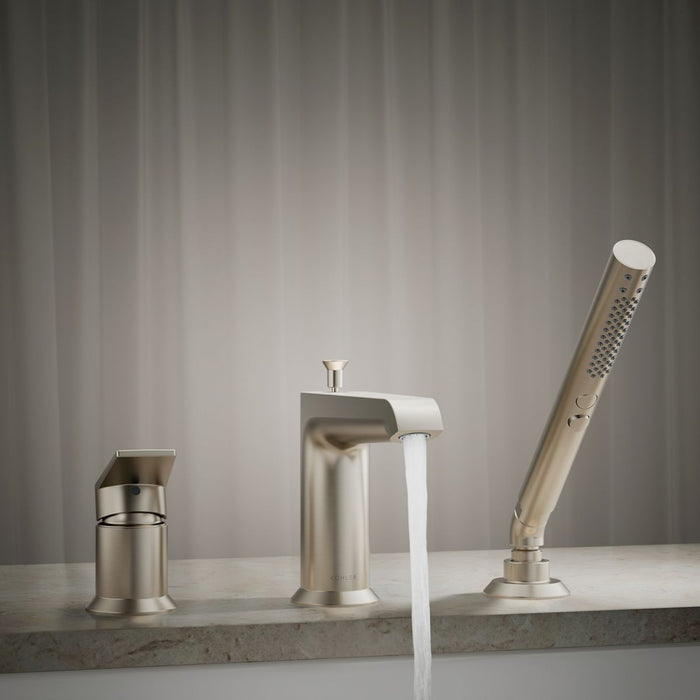 KOHLER K-97070-4 Hint Deck-mount bath faucet with handshower, vibrant brushed nickel - view 5