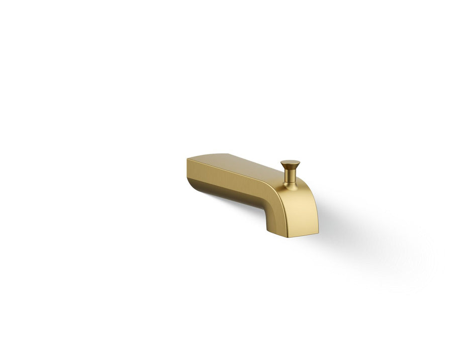 KOHLER K-97089 Pitch Hint Wall-mount diverter bath spout, vibrant brushed moderne brass