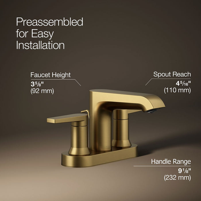 KOHLER K-97094-4 Hint Centerset bathroom sink faucet, 1.2 gpm