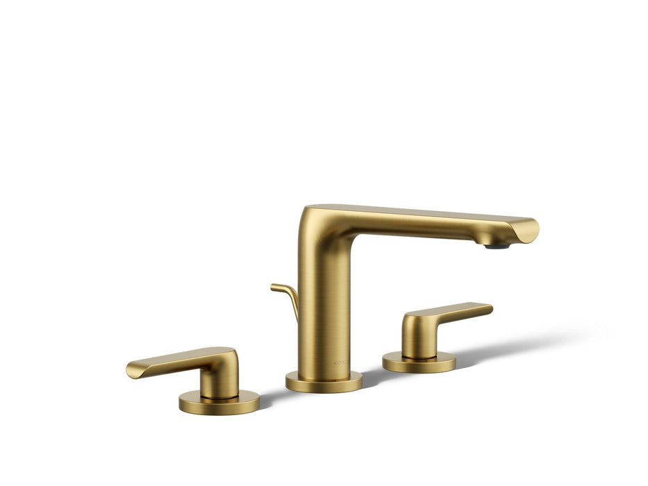 KOHLER K-97352-4K Avid Widespread bathroom sink faucet, 1.0 gpm, vibrant brushed moderne brass