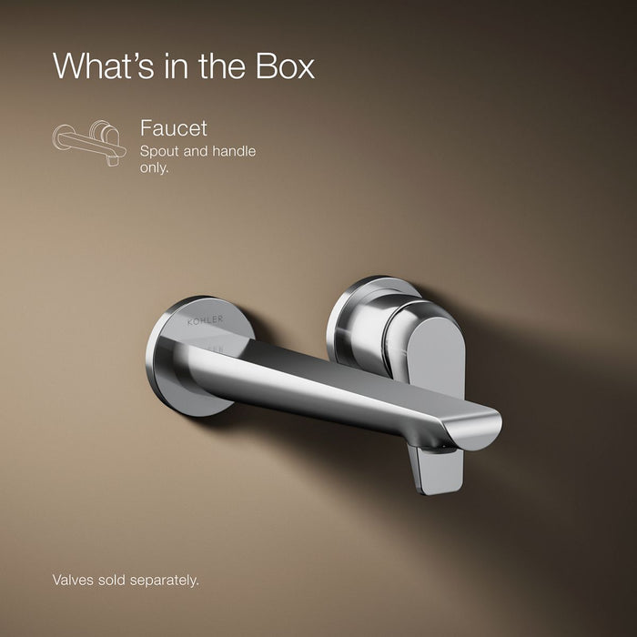KOHLER K-97358-4 Avid Wall-mount bathroom sink faucet, 1.2 gpm