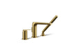 KOHLER K-97360-4 Avid Deck-mount bath faucet with handshower, vibrant brushed moderne brass