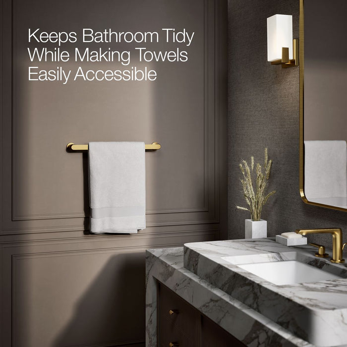 KOHLER K-97494 Avid 18" towel bar, vibrant brushed moderne brass - view 4