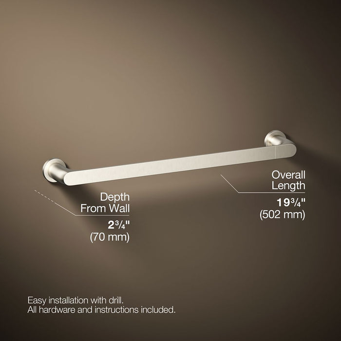 KOHLER K-97494 Avid 18" towel bar, vibrant brushed nickel - view 5