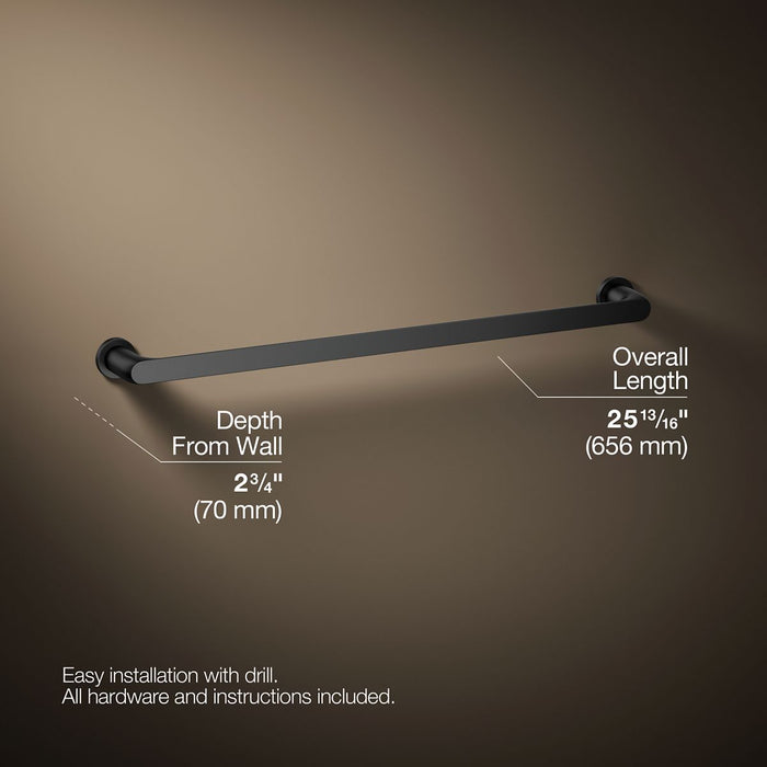 KOHLER K-97495 Avid 24" towel bar, matte black - view 5