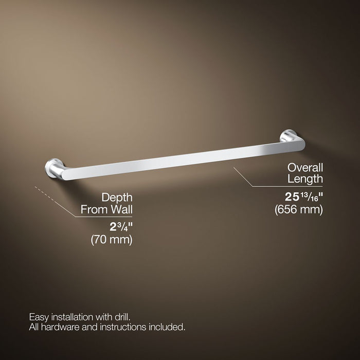 KOHLER K-97495 Avid 24" towel bar, polished chrome - view 5