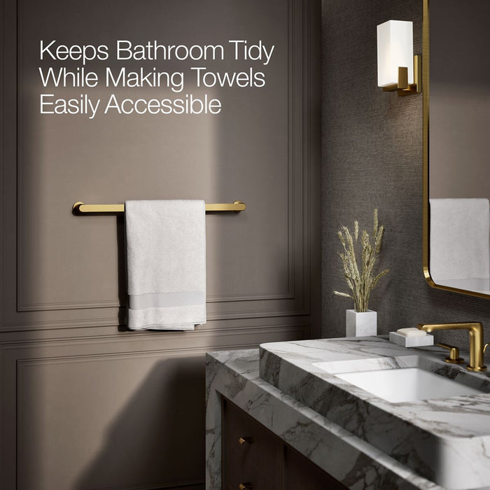 KOHLER K-97495 Avid 24" towel bar, vibrant brushed moderne brass - view 4