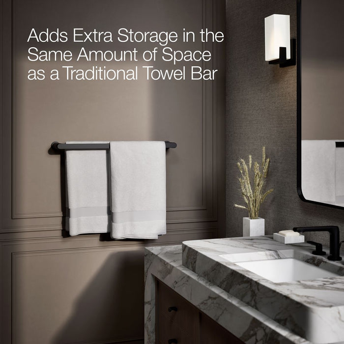 KOHLER K-97496 Avid 24" double towel bar, matte black - view 4