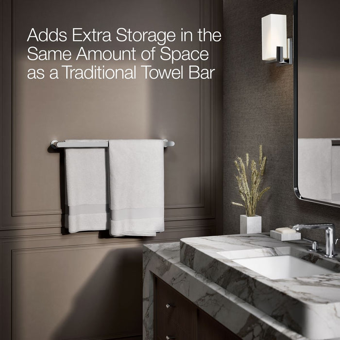 KOHLER K-97496 Avid 24" double towel bar, polished chrome - view 4
