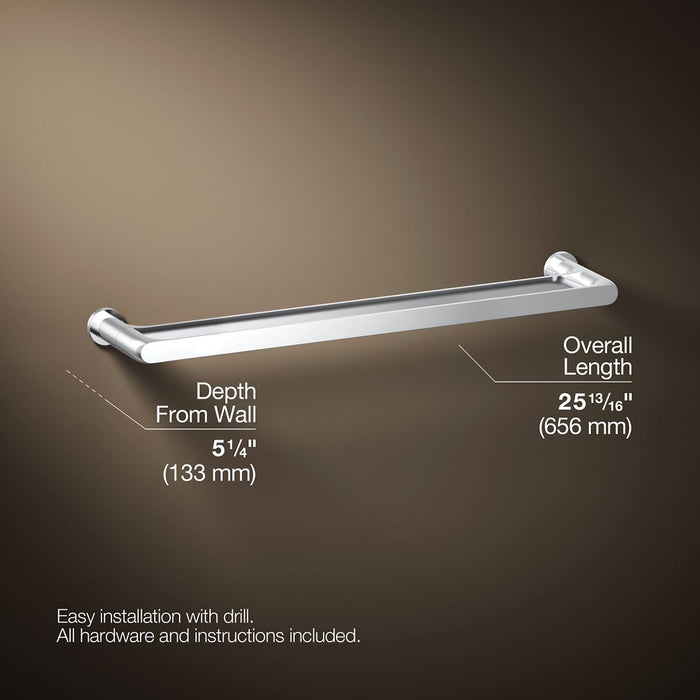 KOHLER K-97496 Avid 24" double towel bar, polished chrome - view 5