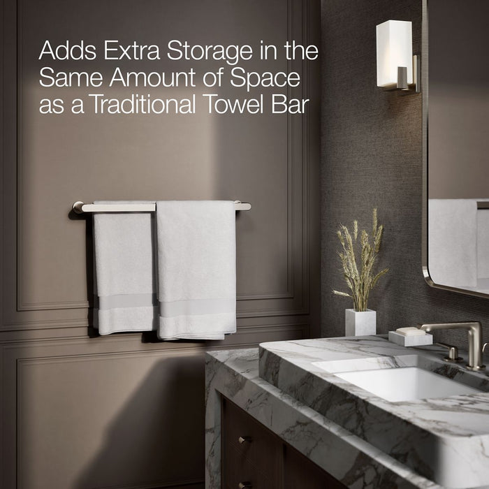 KOHLER K-97496 Avid 24" double towel bar, vibrant brushed nickel - view 4