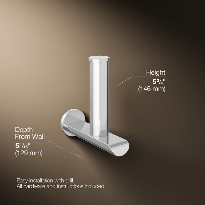 KOHLER K-97502 Avid Vertical toilet paper holder, polished chrome - view 5