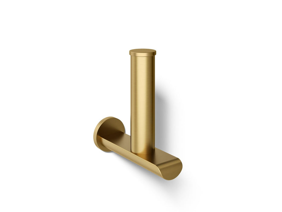 KOHLER K-97502 Avid Vertical toilet paper holder, vibrant brushed moderne brass