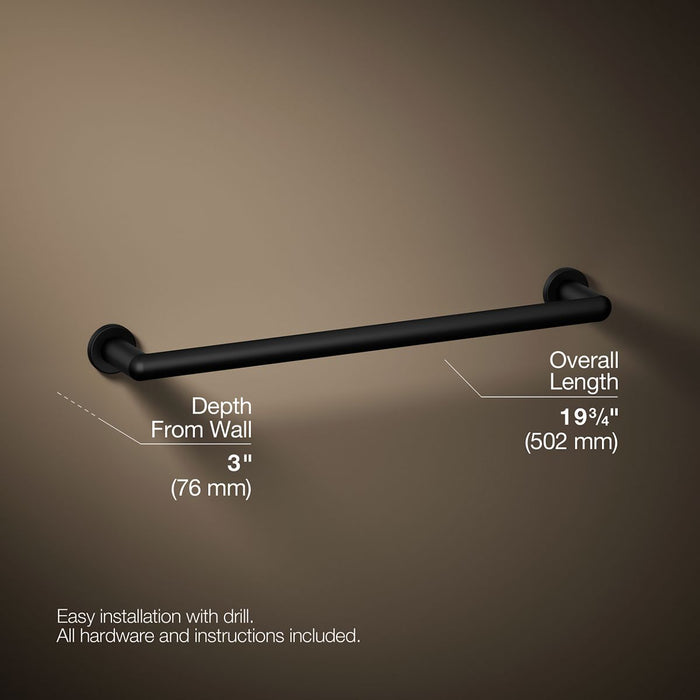 KOHLER K-97878 Kumin 18" towel bar, matte black - view 5