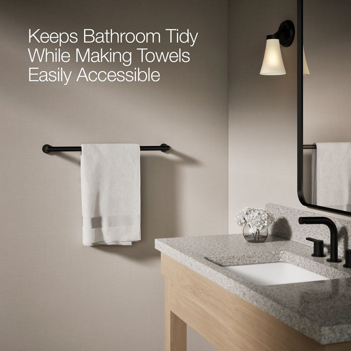 KOHLER K-97882 Kumin 24" towel bar, matte black - view 4