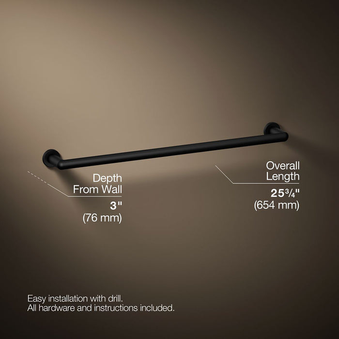 KOHLER K-97882 Kumin 24" towel bar, matte black - view 5