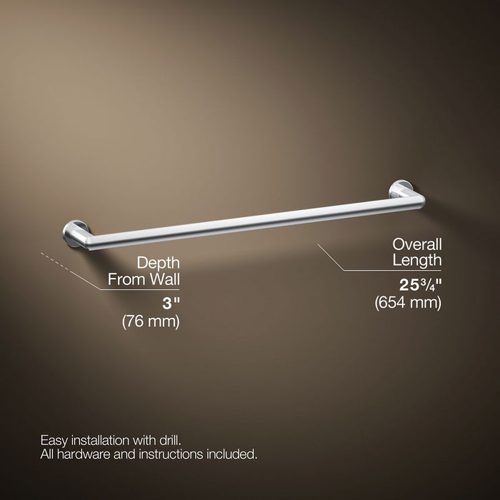 KOHLER K-97882 Kumin 24" towel bar, polished chrome - view 4