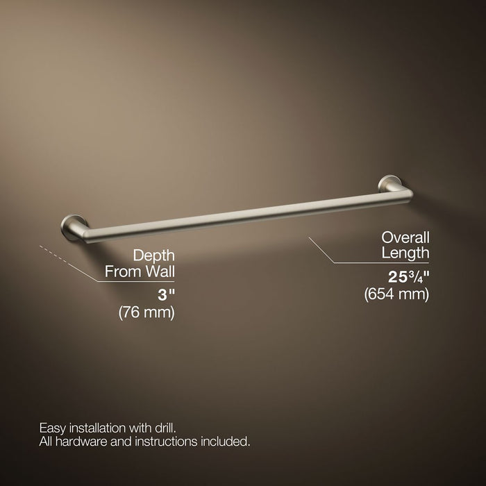 KOHLER K-97882 Kumin 24" towel bar, vibrant brushed nickel - view 5