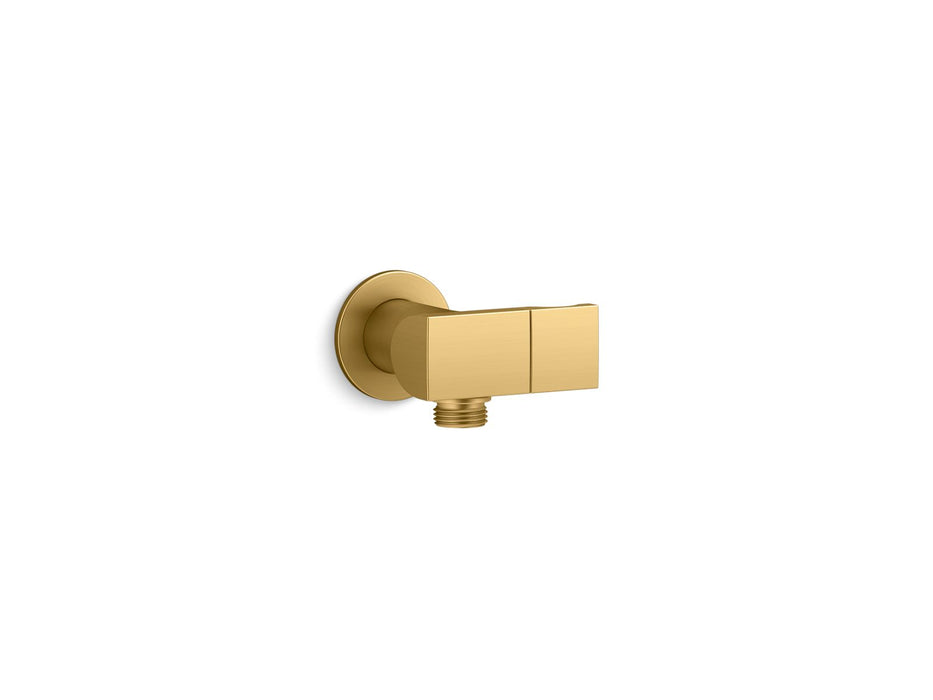 KOHLER K-98354 Exhale Wall-mount handshower holder with supply elbow and check valve, vibrant brushed moderne brass