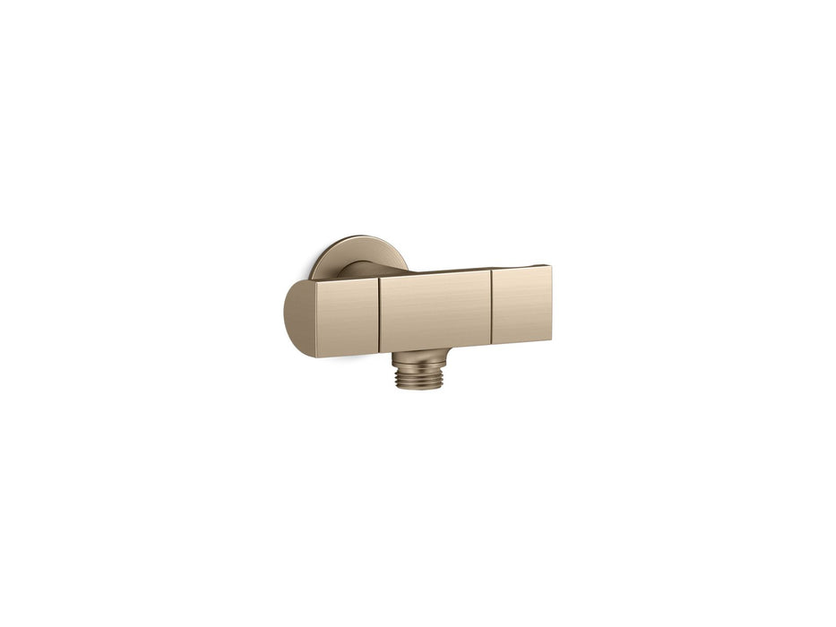 KOHLER K-98355 Exhale Wall-mount handshower holder with supply elbow and volume control, vibrant brushed bronze