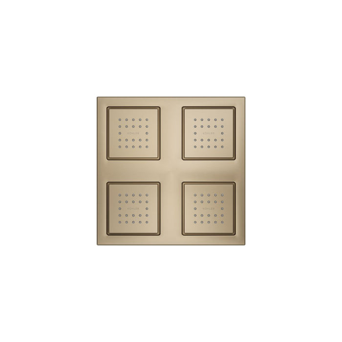 KOHLER K-98740 WaterTile Overhead shower panel with four 22-nozzle sprayheads, vibrant brushed bronze - view 3