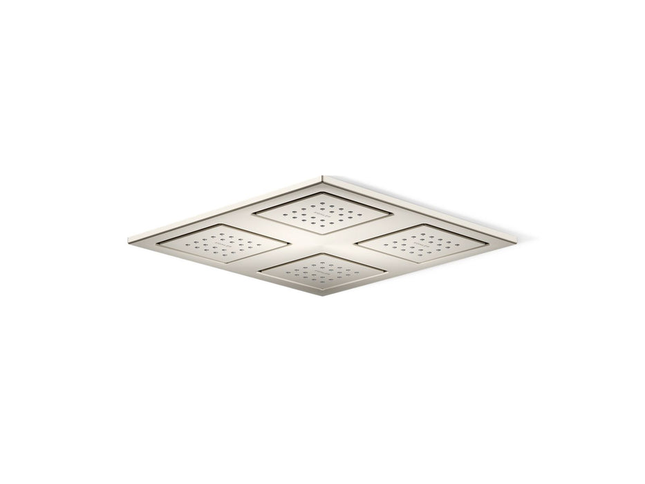 KOHLER K-98740 WaterTile Overhead shower panel with four 22-nozzle sprayheads, vibrant brushed nickel