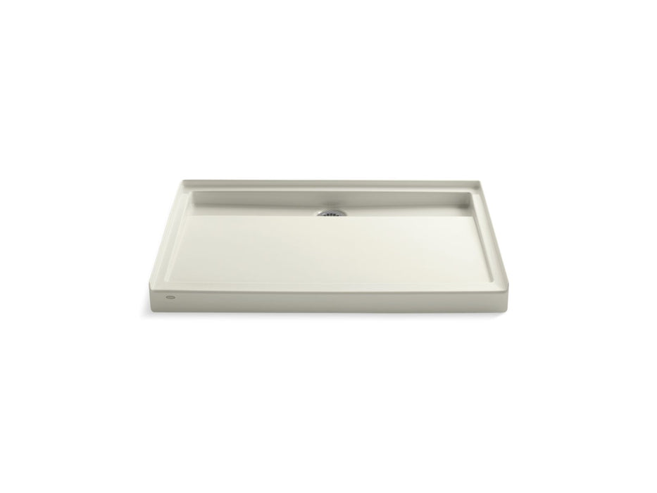 KOHLER K-9925 Groove 48" x 36" alcove shower base, rear center drain, biscuit